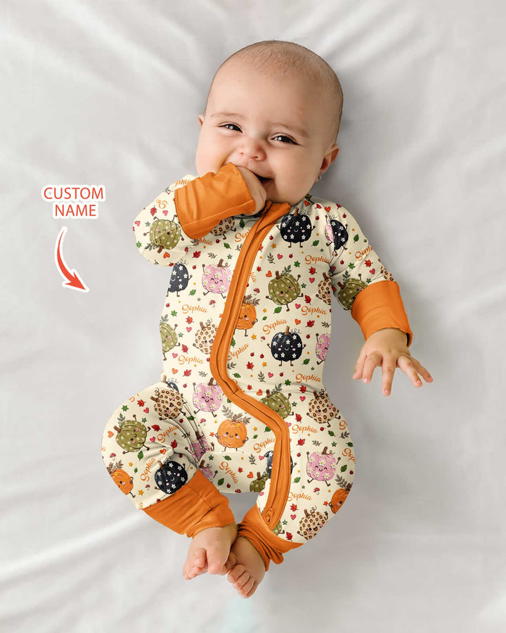 Boho Pumpkin Doodle Bamboo Convertible Zippy