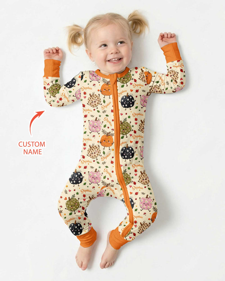 Boho Pumpkin Doodle Bamboo Convertible Zippy
