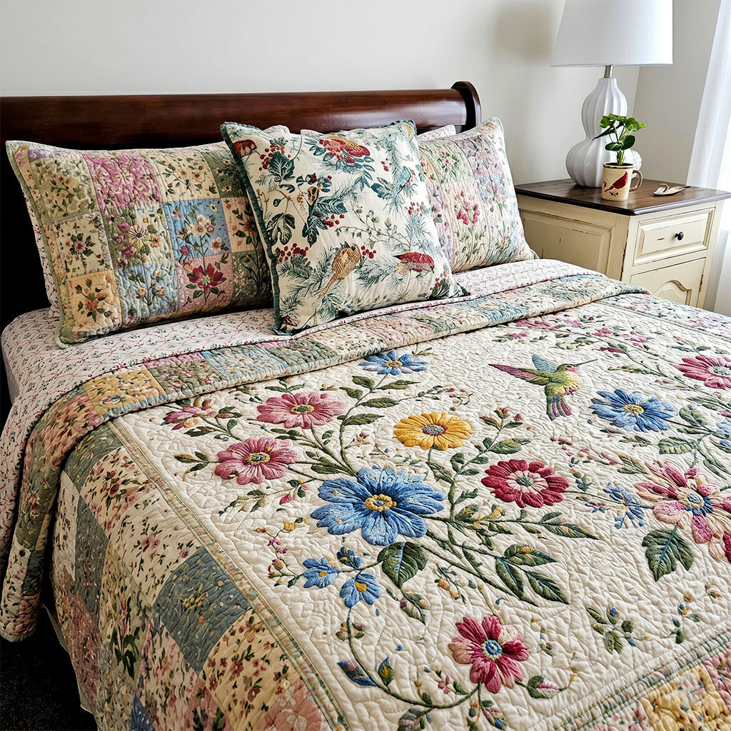Garden Harmony Bamboo Quilt Bedding Set