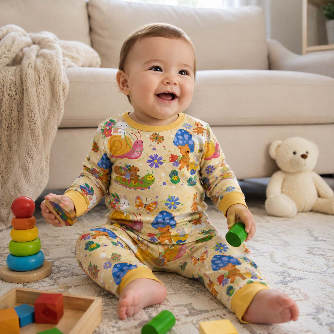 Garden Animal Adventure Bamboo Two Piece Long Sleeve Pajama Set