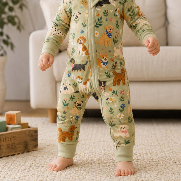 Garden Dogs and Flowers Bamboo Convertible Zippy