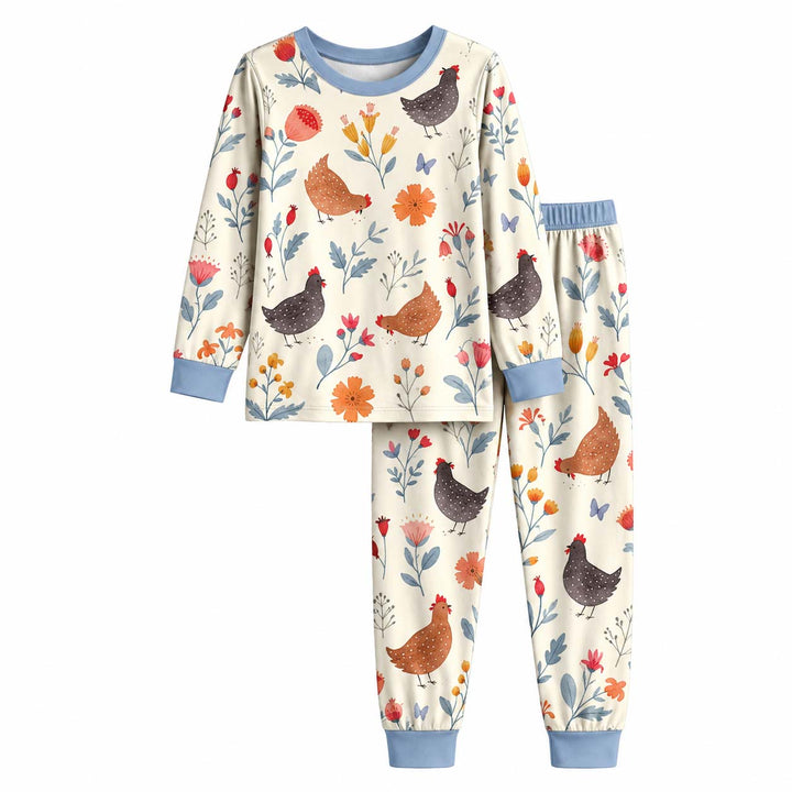 Garden Hen Meadow Bamboo Two Piece Long Sleeve Pajama Set
