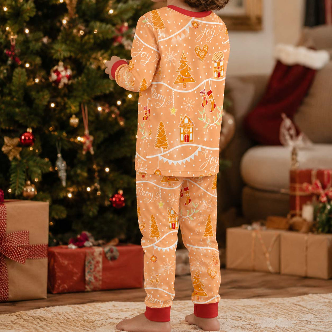 Gingerbread Christmas Village Bamboo Two Piece Long Sleeve Pajama Set