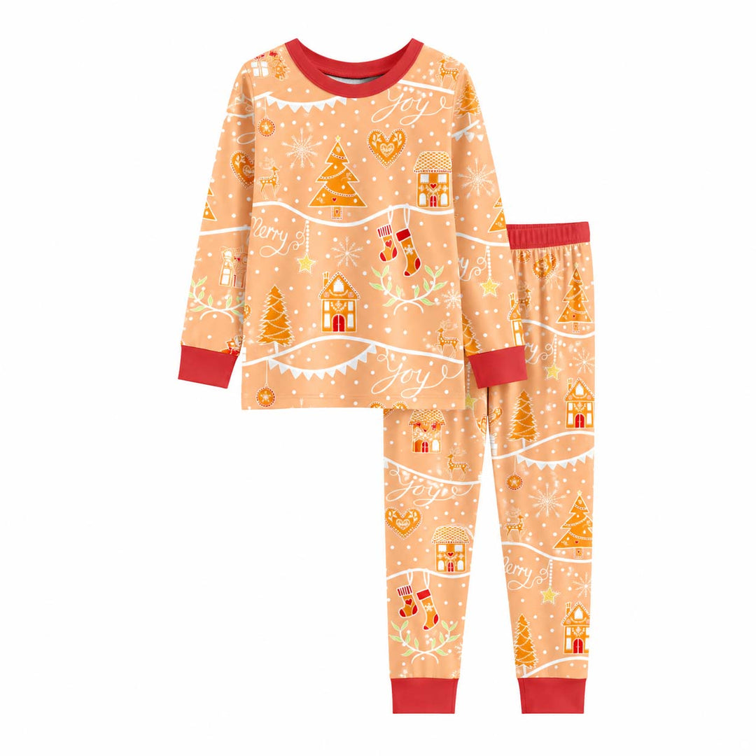 Gingerbread Christmas Village Bamboo Two Piece Long Sleeve Pajama Set