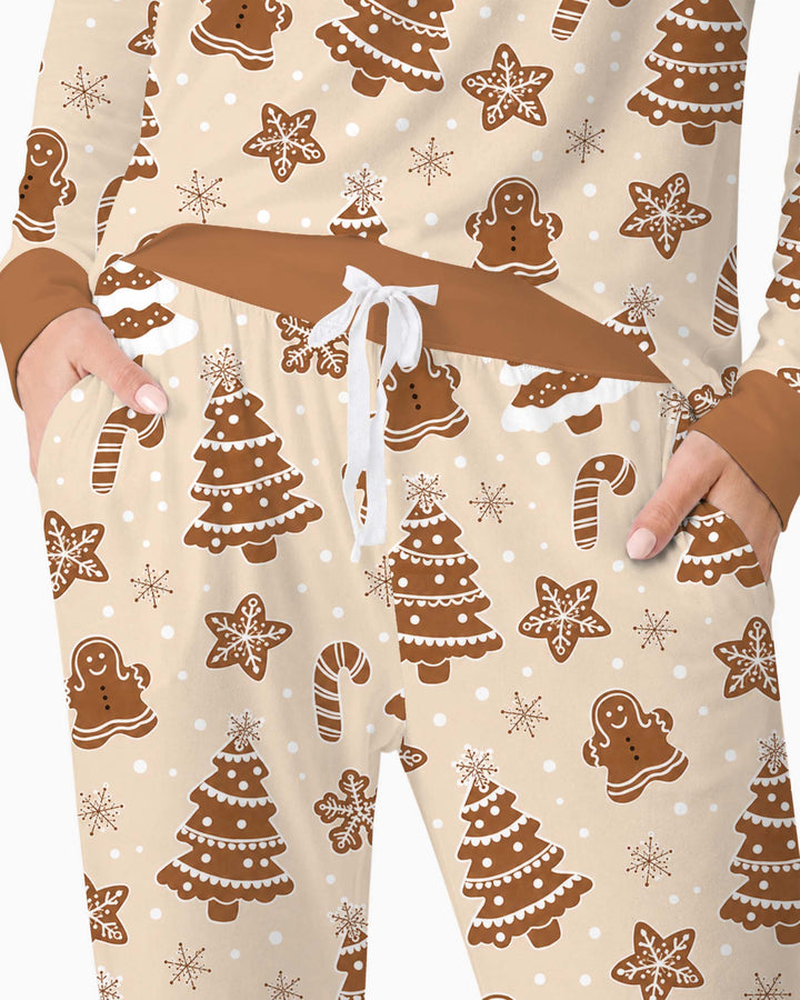 Gingerbread Cookie Wonderland Bamboo Women Pajama Set