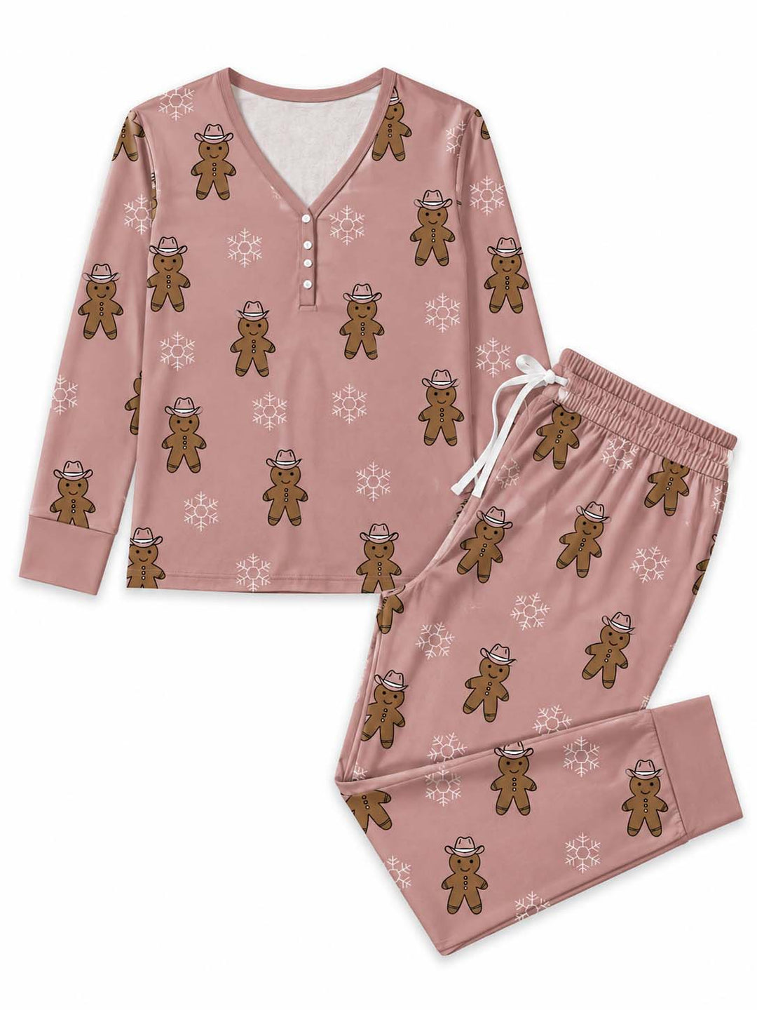 Gingerbread Cowboy Christmas Bamboo Women Pajama Set