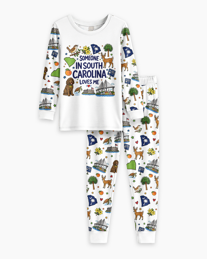 Someone in South Carolina Loves Me Bamboo Two Piece Long Sleeve Pajama Set
