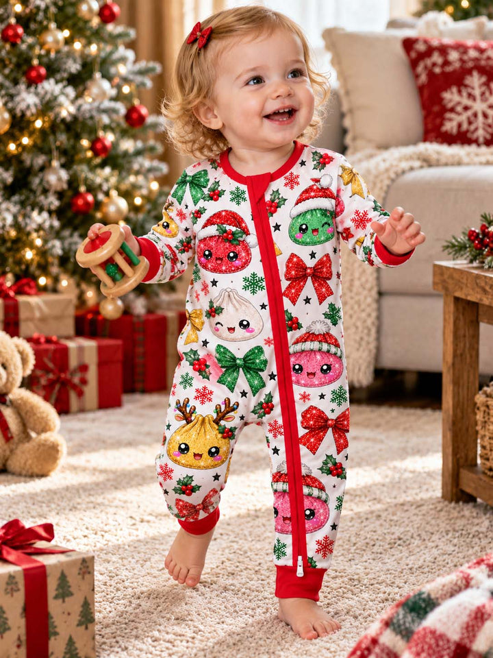 Glitter Christmas Dumplings Bamboo Convertible Zippy