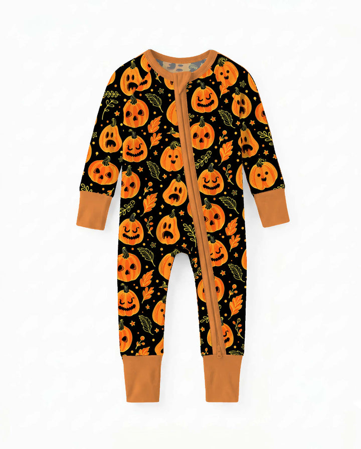 Glowing Pumpkin Faces Bamboo Convertible Zippy