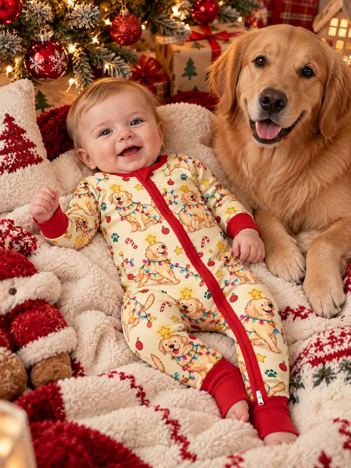 Golden Retriever Christmas Lights Bamboo Convertible Zippy