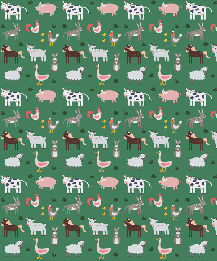 Green Farm Animals Bamboo Swim Poncho