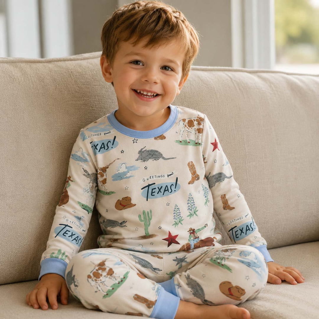 Greetings From Texas Western Rodeo Bamboo Two Piece Long Sleeve Pajama Set