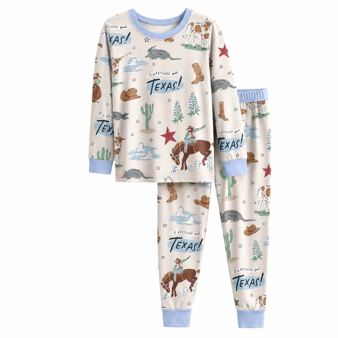 Greetings From Texas Western Rodeo Bamboo Two Piece Long Sleeve Pajama Set