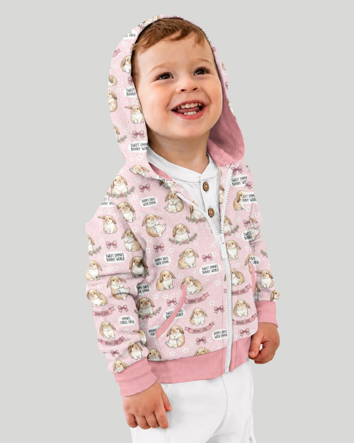 Sweet Bunny Worlds Bamboo Zip Hoodie