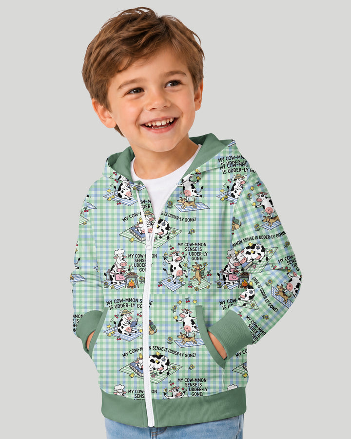 Common Sense Is Udderly Gone Bamboo Zip Hoodie