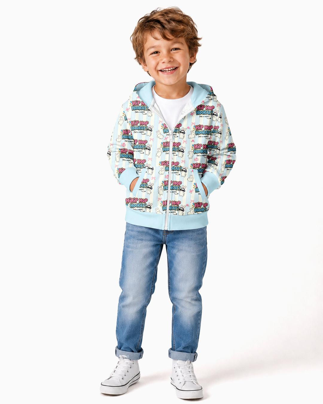 Hip Hop Bunny Bamboo Zip Hoodie