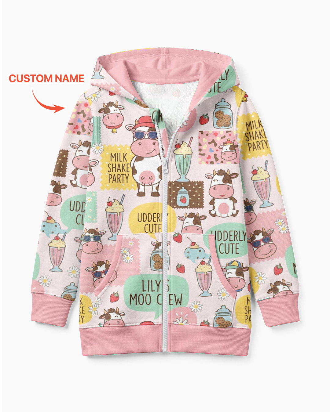 Custom Name The Milkshake Secret Society Bamboo Zip Hoodie