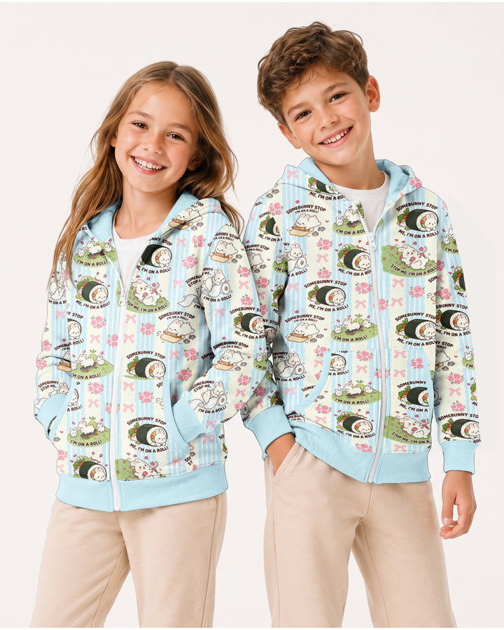 Bunny On A Roll Bamboo Zip Hoodie