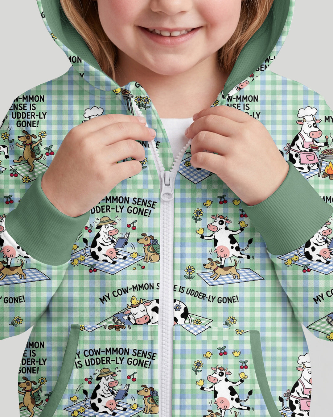 Common Sense Is Udderly Gone Bamboo Zip Hoodie