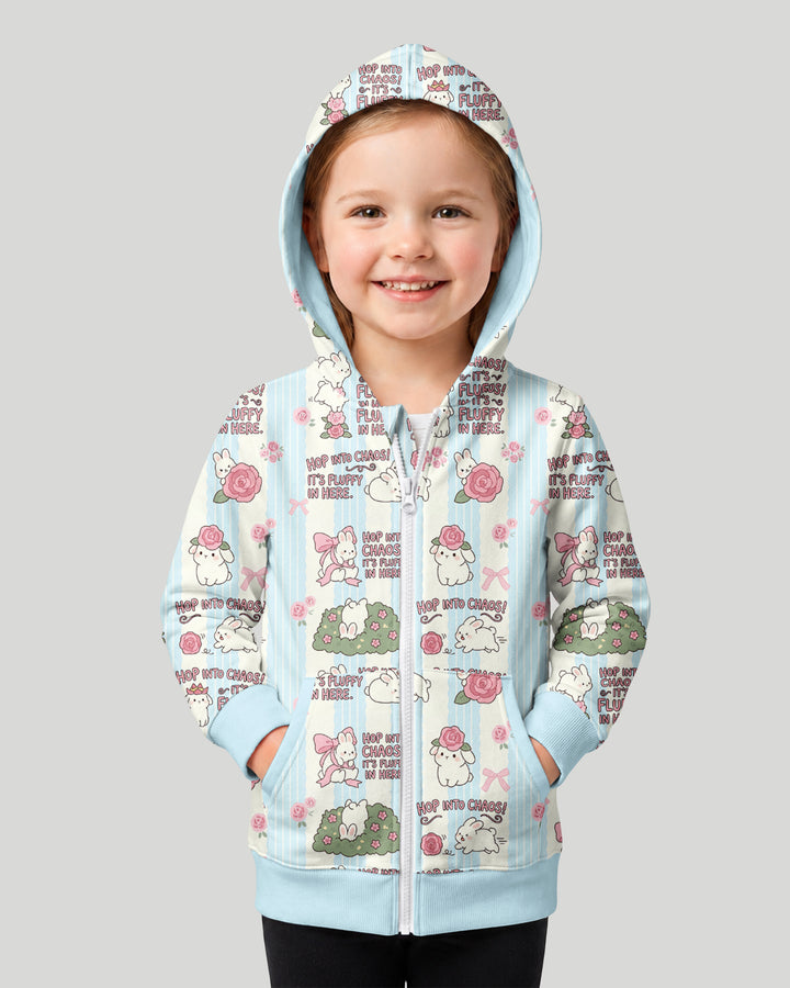 Hop Into Chaos Bamboo Zip Hoodie