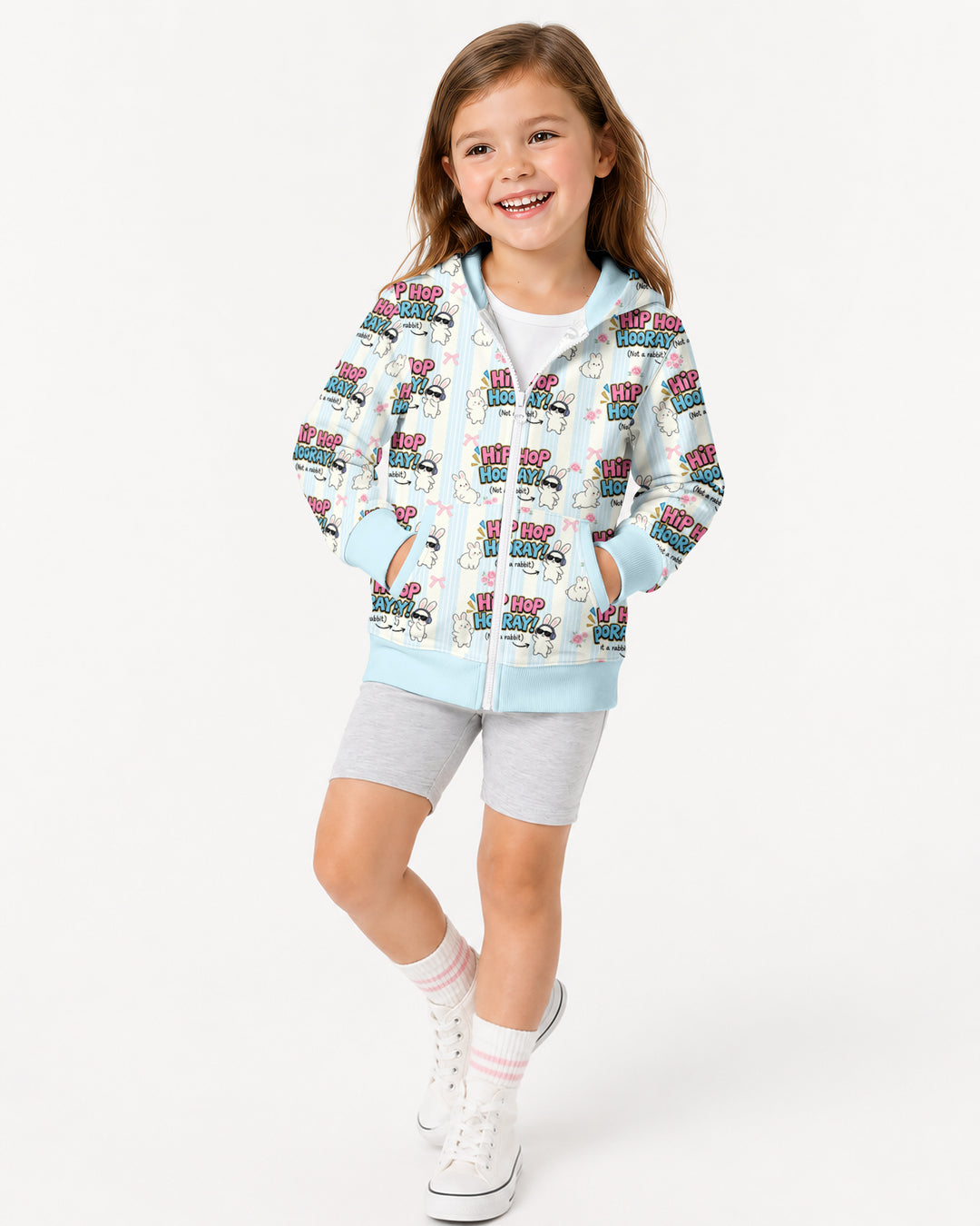 Hip Hop Bunny Bamboo Zip Hoodie