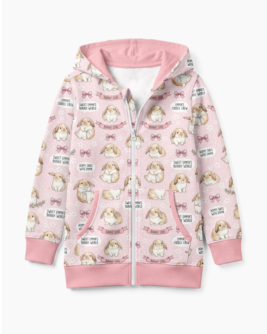 Sweet Bunny Worlds Bamboo Zip Hoodie