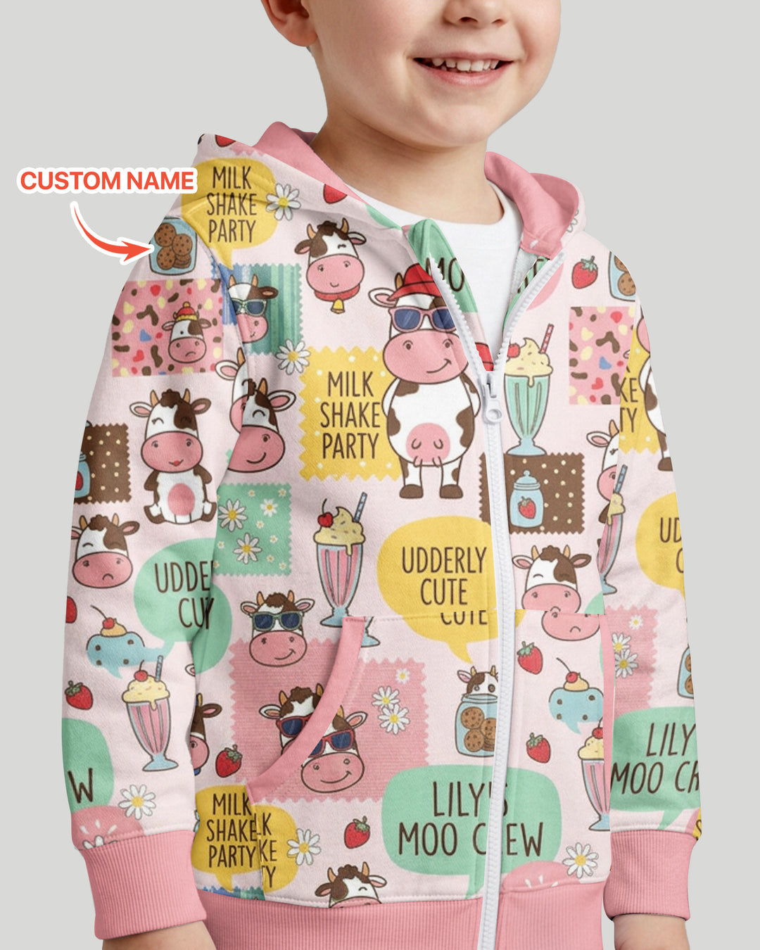 Custom Name The Milkshake Secret Society Bamboo Zip Hoodie