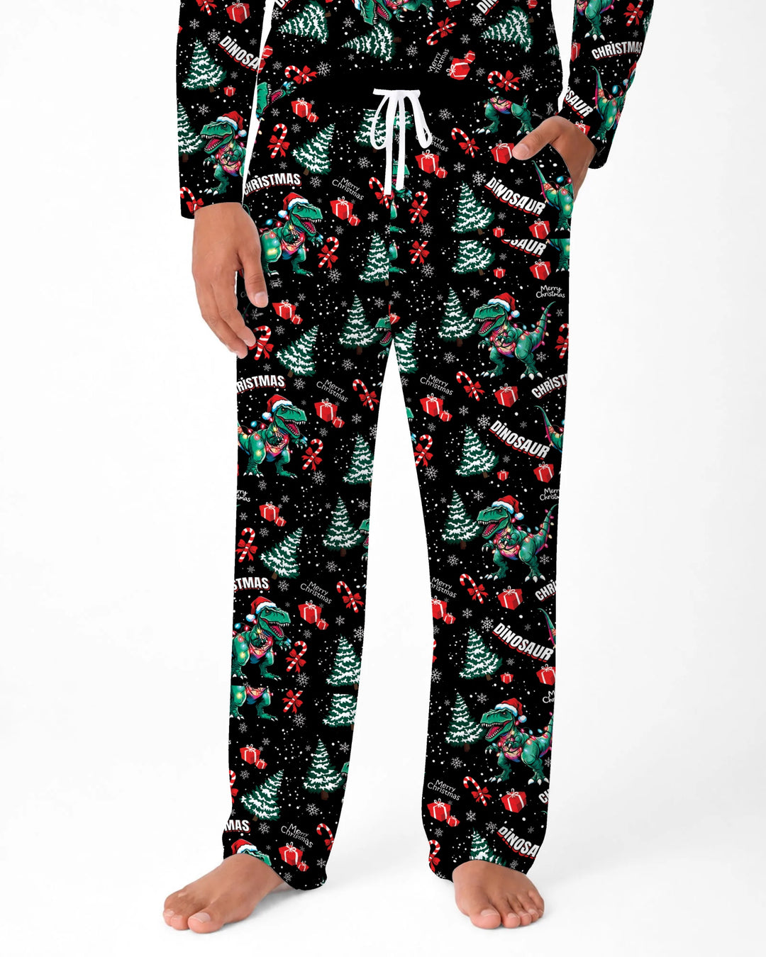 Dinosaur Raw Noel Bamboo Men's Pajama Set