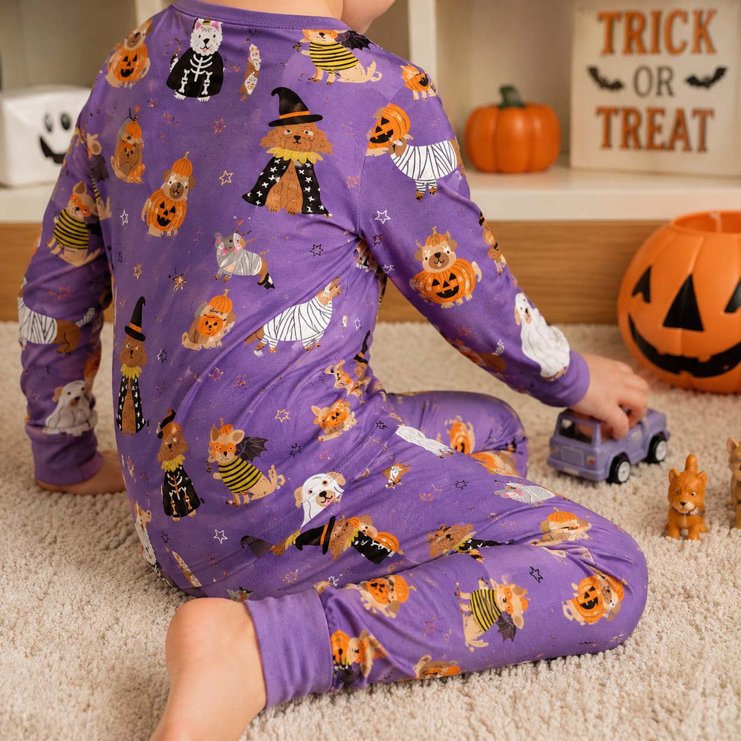 Halloween Costume Dogs Bamboo Two Piece Long Sleeve Pajama Set