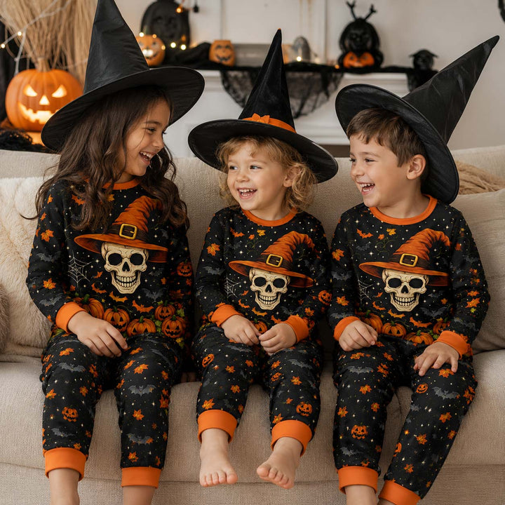 Halloween Skull Magic Bamboo Two Piece Long Sleeve Pajama Set