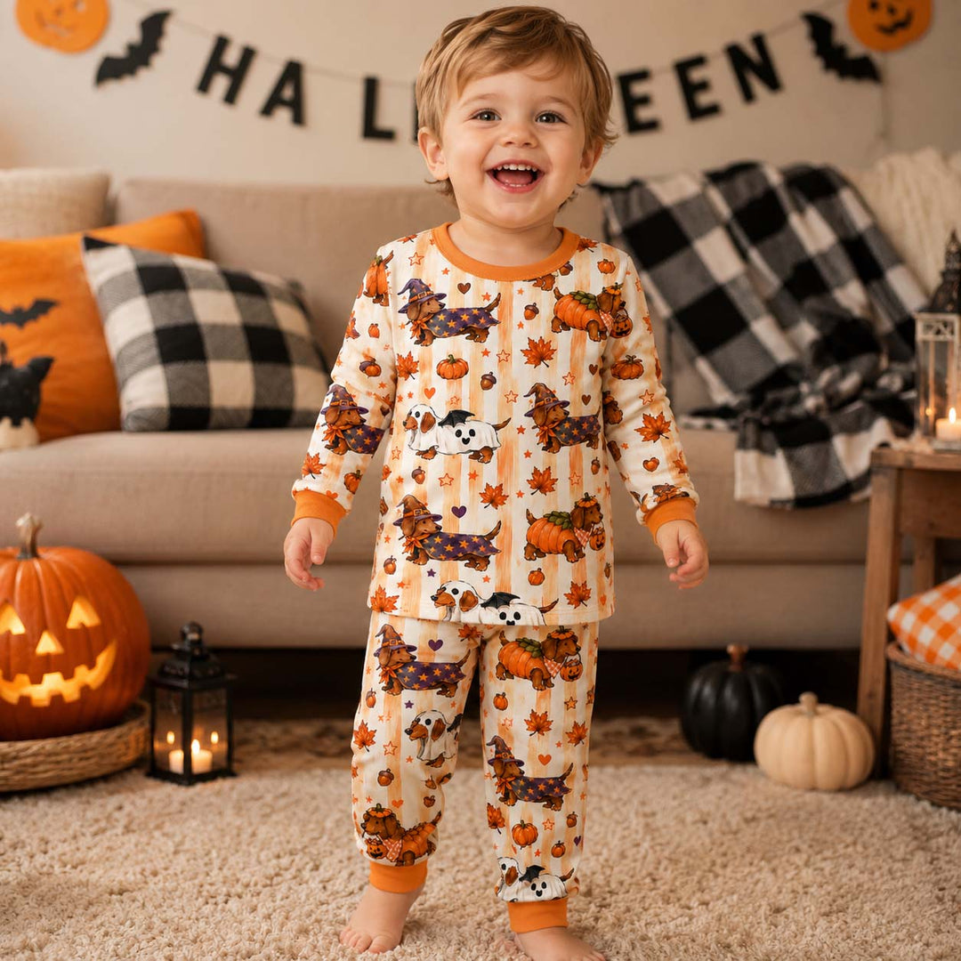 Halloween Dachshund Costumes Bamboo Two Piece Long Sleeve Pajama Set
