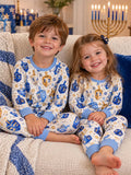 Hanukkah Dreidel Celebration Bamboo Two Piece Long Sleeve Pajama Set