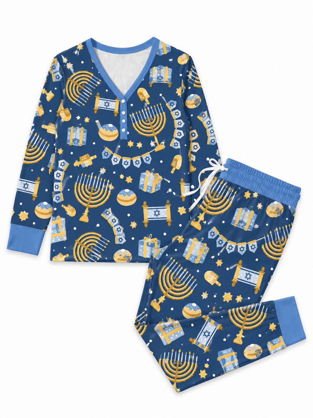 Hanukkah Festival of Lights Bamboo Women Pajama Set