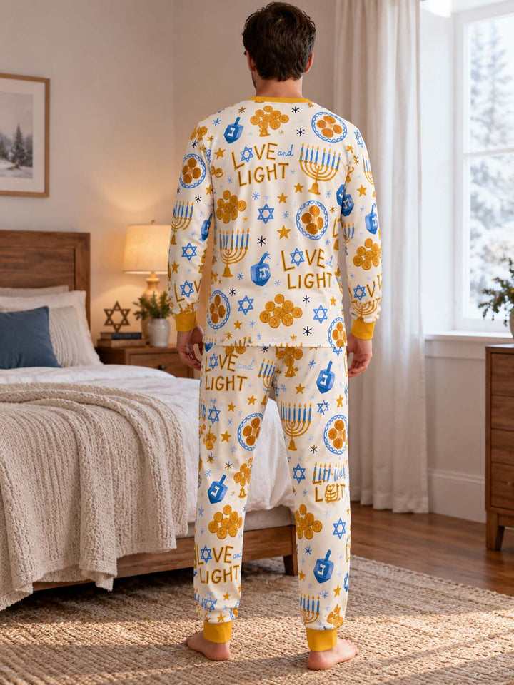 Hanukkah Love and Light Bamboo Men's Pajama Set