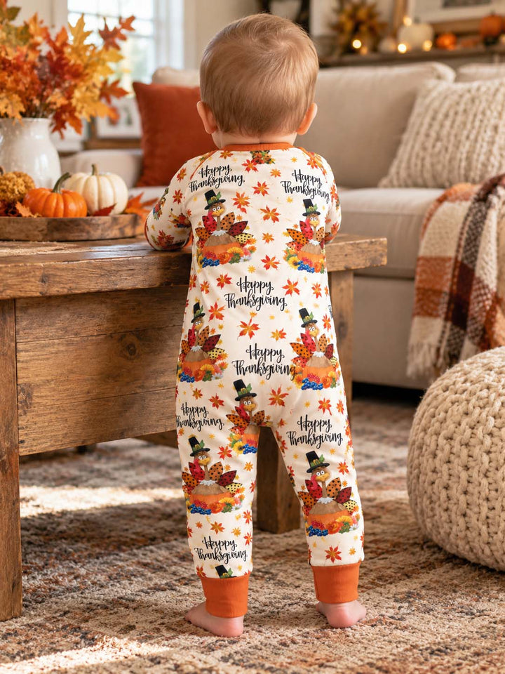 Happy Thanksgiving Turkey Bamboo Convertible Zippy