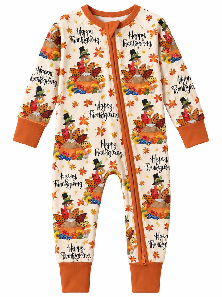 Happy Thanksgiving Turkey Bamboo Convertible Zippy