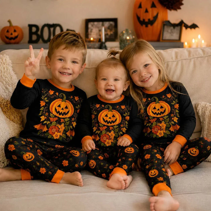 Harvest Pumpkin Glow Bamboo Two Piece Long Sleeve Pajama Set