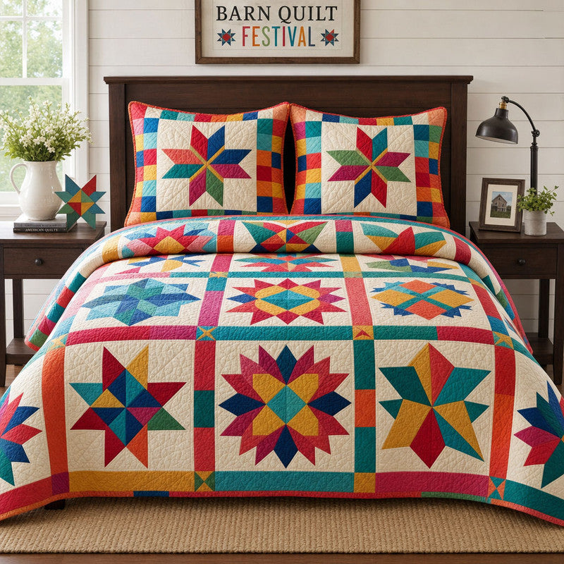 Heritage Barn Patchwork Bamboo Quilt Bedding Set