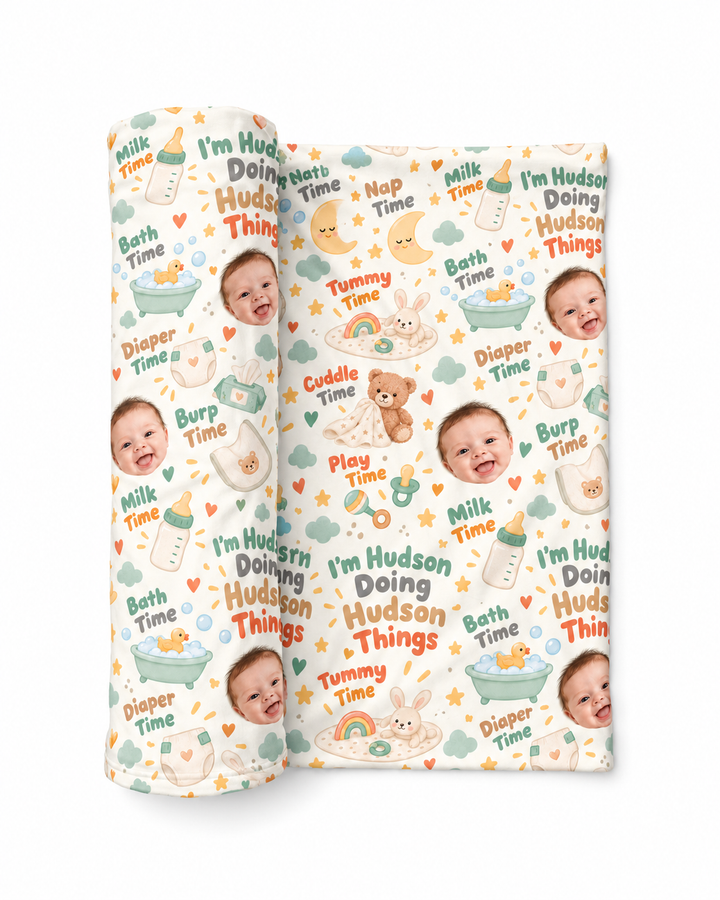 Personalized My Daily Routine Bamboo Swaddle Blanket