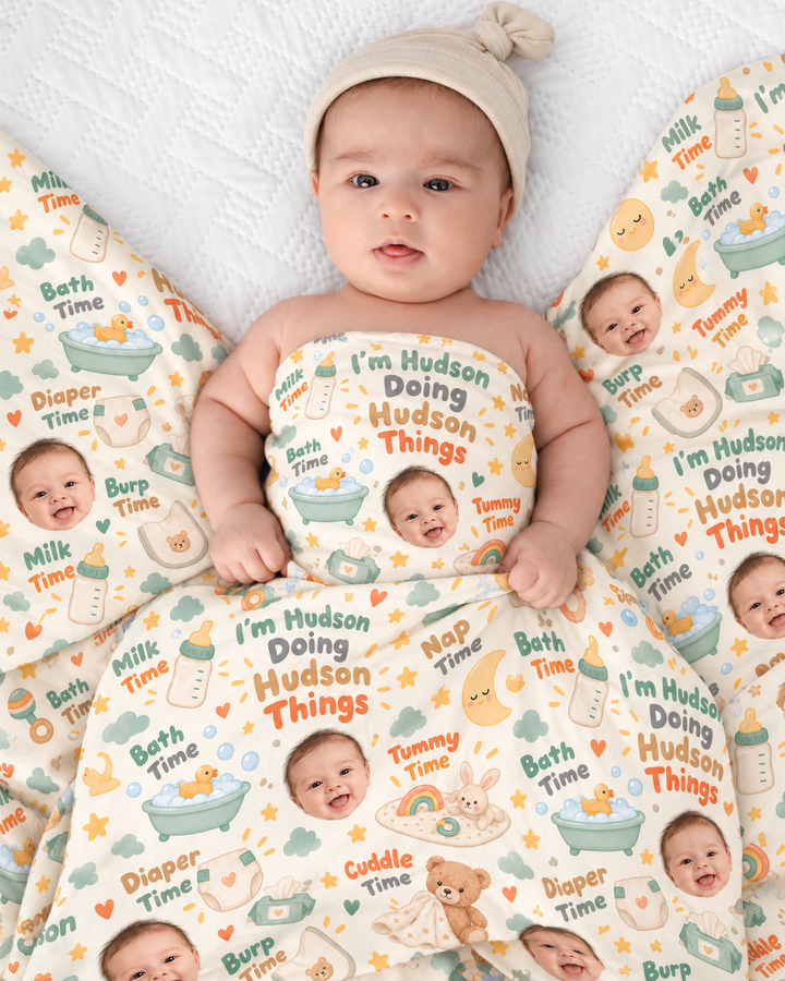 Personalized My Daily Routine Bamboo Swaddle Blanket