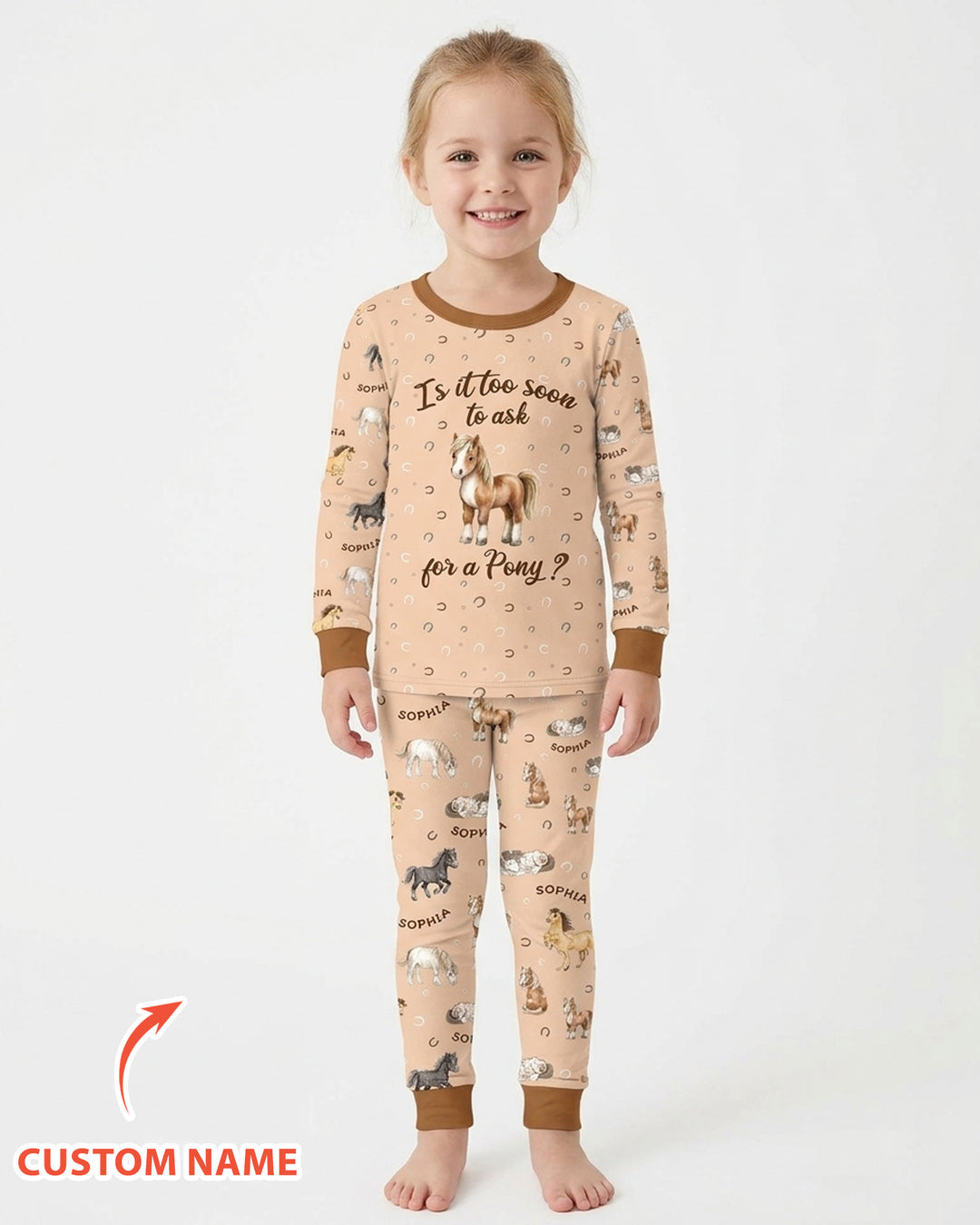 Custom Name Is It Too Soon to Ask for a Pony Bamboo Two Piece Long Sleeve Pajama Set