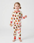 Zweiteiliges Langarm-Pyjama-Set mit Sommerfrüchten