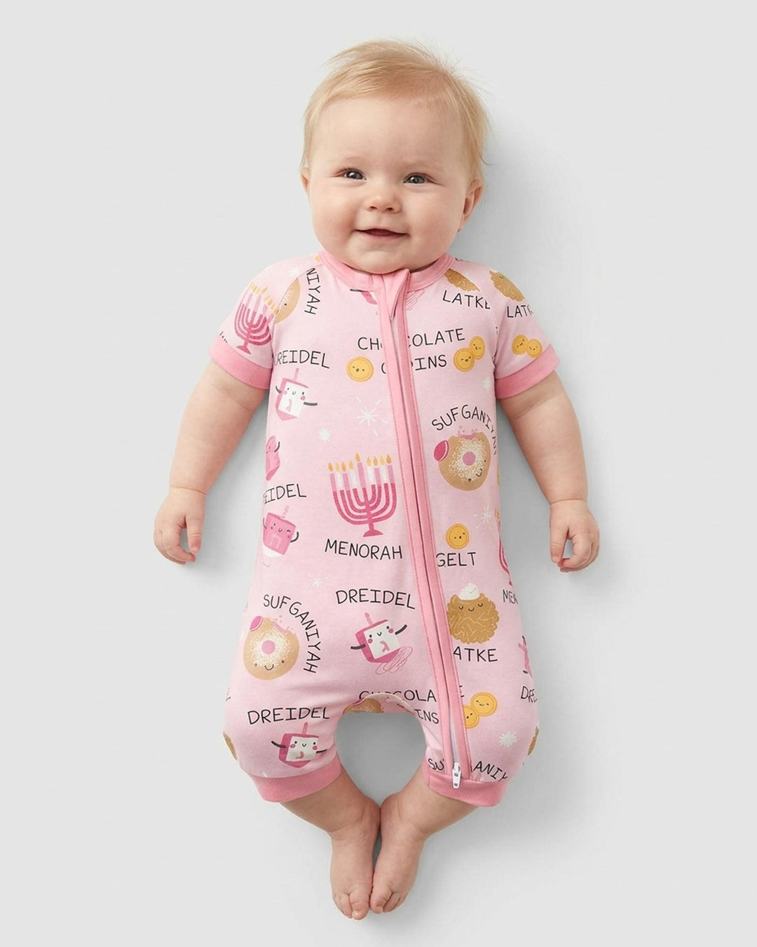 Family Hanukkah Matching Bamboo Shorty Zippy