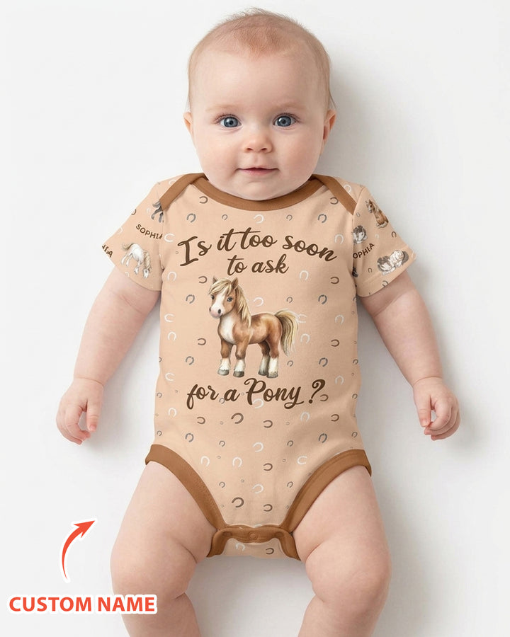 Custom Name Is It Too Soon to Ask for a Pony Bamboo Bodysuit