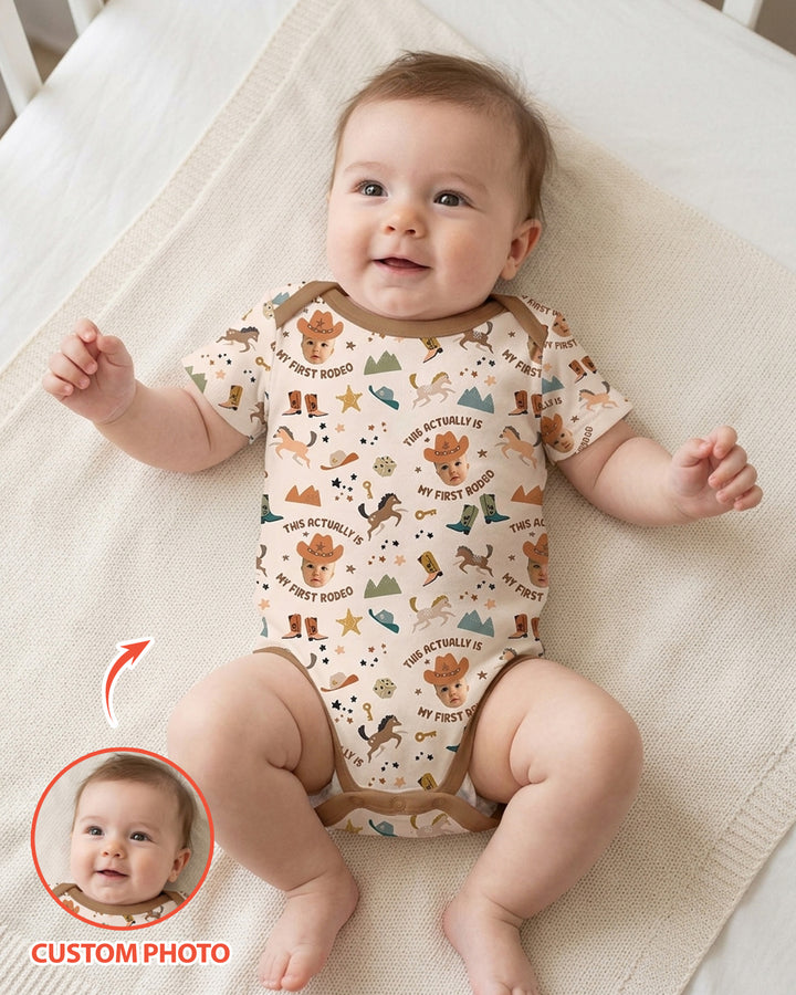 Custom Photo This Actually Is My First Rodeo Bamboo Bodysuit