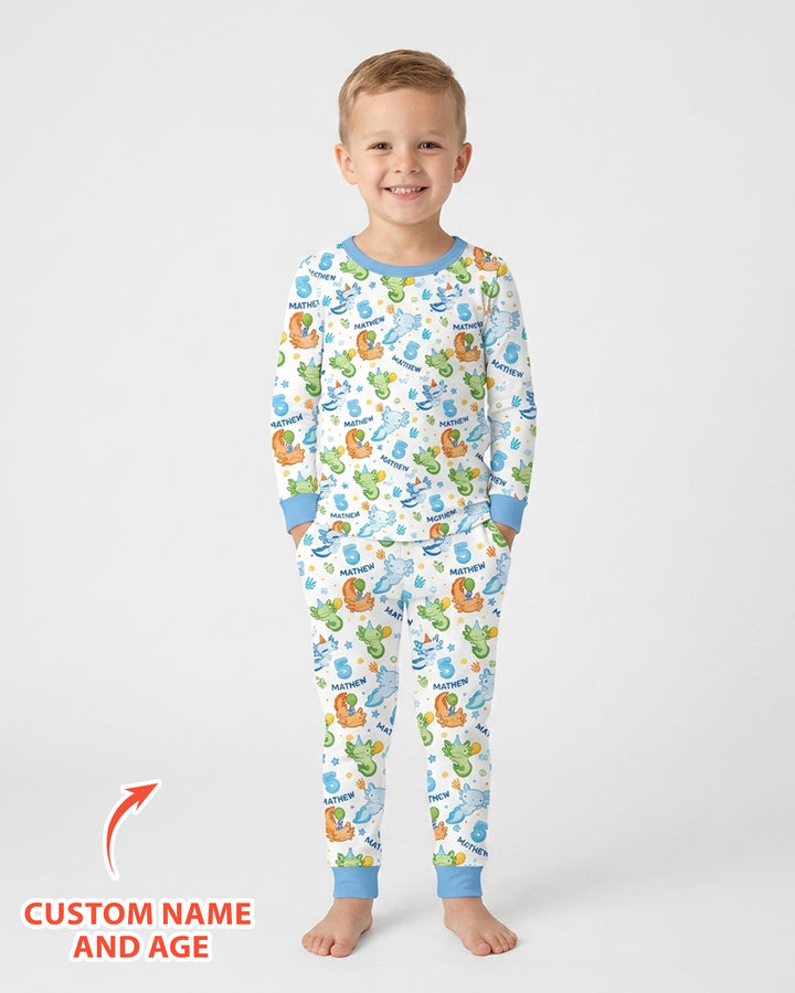 Zweiteiliges Langarm-Pyjama-Set mit Sommerfrüchten
