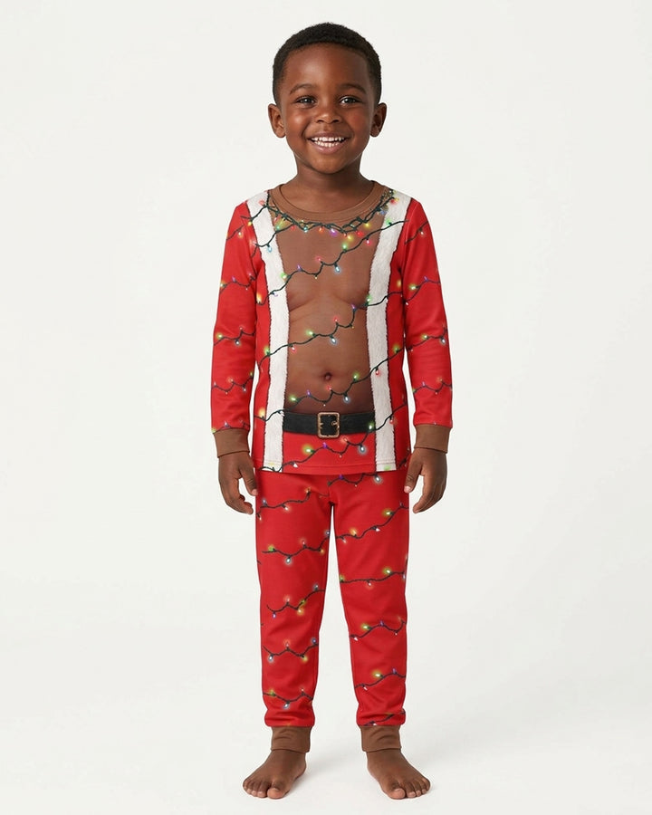 Santa Abs On Full Display Today Bamboo Two Piece Long Sleeve Pajama Set