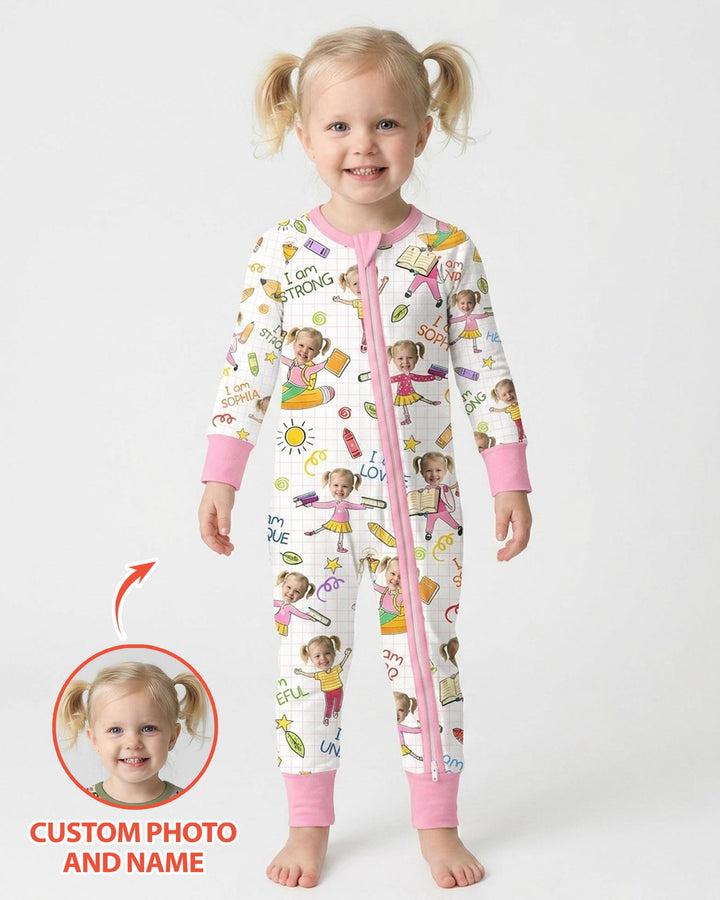 Gerippte Babykleidung mit individuellem Foto - Weich &amp; Skizzenhaft