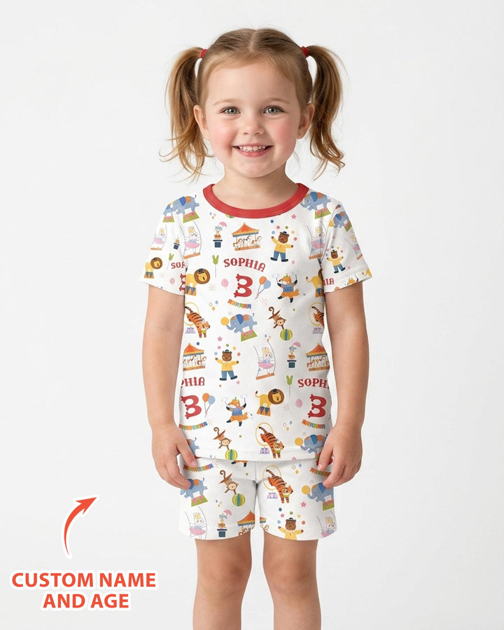 Schlafanzug-Set zweiteilig, kurze Ärmel, kurze Hose, Bambus