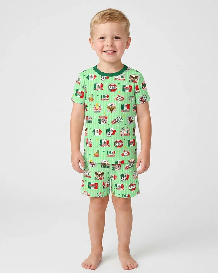 Schlafanzug-Set zweiteilig, kurze Ärmel, kurze Hose, Bambus